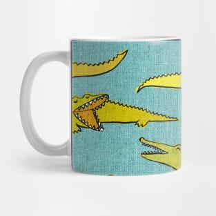 Crocodiles on Blue Mug